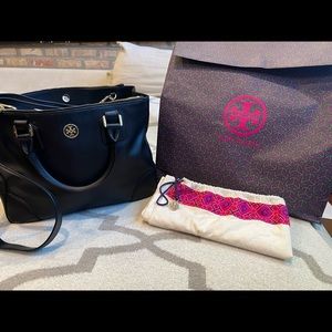 Black Tory Burch Leather Work Tote